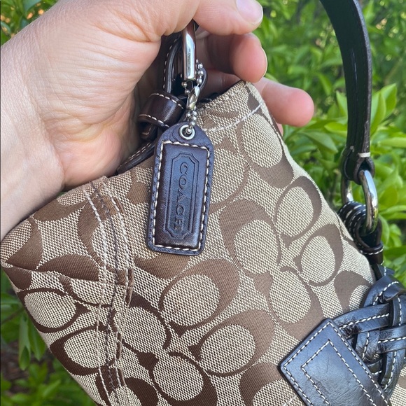 🔥Coach Sufflette Cloth Brown Handbag Hobo L05Q-6280 Y2K vintage purse - Picture 9 of 17